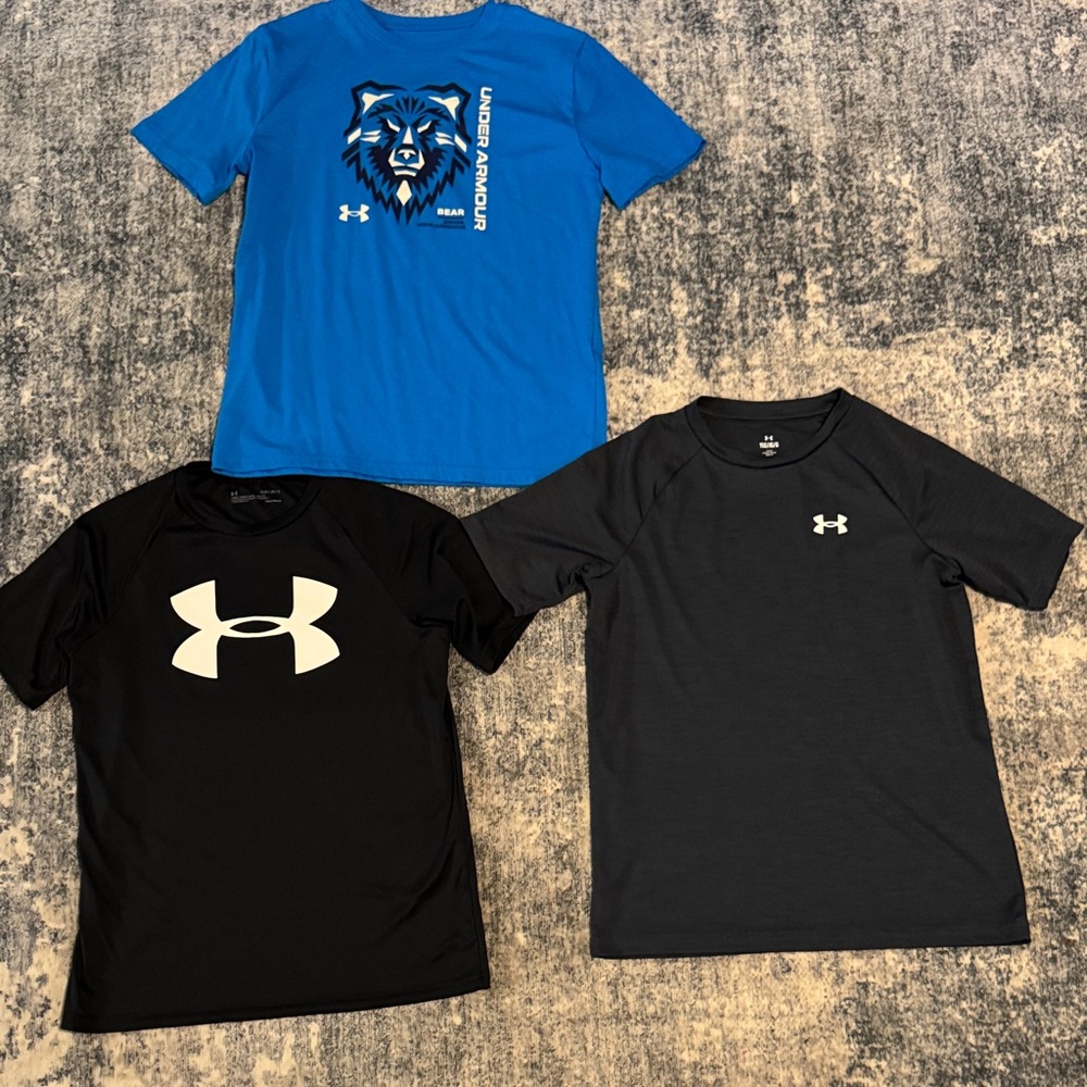 Under Armour Kids' Blue, Black, and Gray Tees